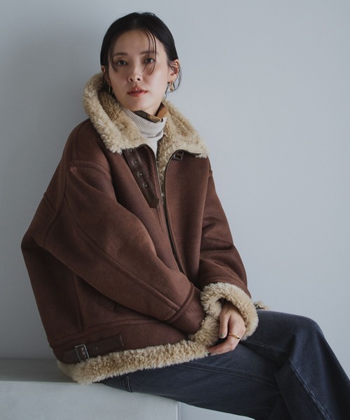 BAYFLOW（ベイフロー） ムートンコート ボアコート シングルムートン