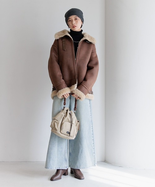 BAYFLOW（ベイフロー） ムートンコート ボアコート シングルムートン 