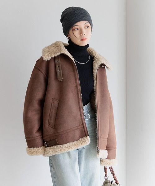 BAYFLOW（ベイフロー） ムートンコート ボアコート シングルムートン