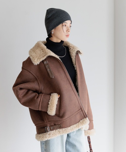 BAYFLOW（ベイフロー） ムートンコート ボアコート シングルムートン