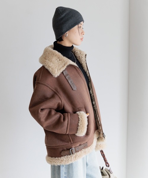 BAYFLOW（ベイフロー） ムートンコート ボアコート シングルムートン