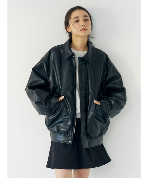 UNGRID (アングリッド）フェイクレザーブルゾン Ungrid（アングリッド） ブルゾン アウター ポケットデザインフェイク
