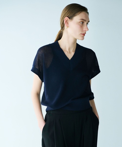 「N.O.R.C」 ニットベスト フリー ネイビー レディース_画像6