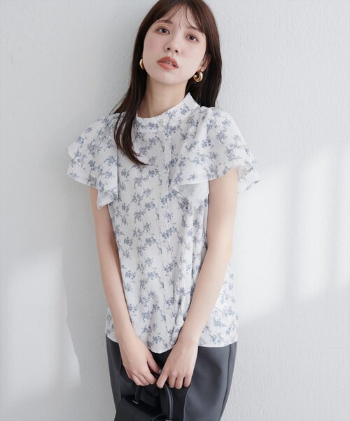 「natural couture」 半袖ブラウス FREE チャコールグレー レディース_画像6