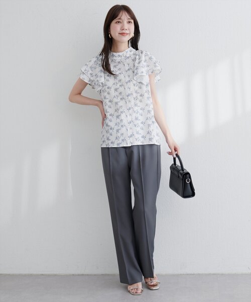 「natural couture」 半袖ブラウス FREE チャコールグレー レディース_画像7