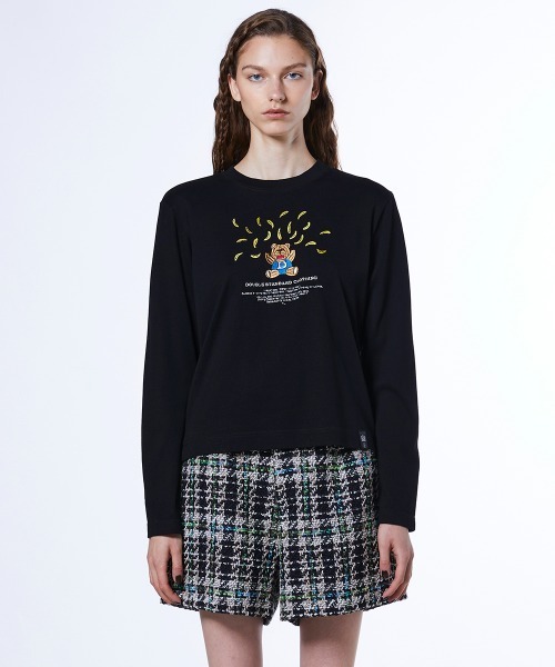 DOUBLE STANDARD CLOTHING 長袖カットソー　ベア　ブラック DOUBLE STANDARD CLOTHING（ダブルスタンダードクロージング） tシャツ