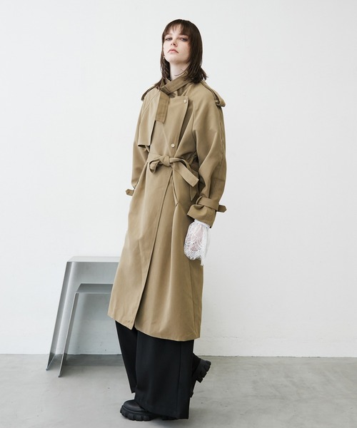 ベイクルーズ／VERMEIR ベージュ トレンチコート ウエストベルト付き one after another NICE CLAUP｜【SMサイズ展開あり】ウエストベルト