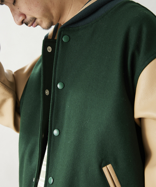 SKOOKUM スタジャン ダークグリーン 32 新品 SKOOKUM（スクーカム） スタジャン MEDIUM ブラック メンズ : ZOZOTOWN