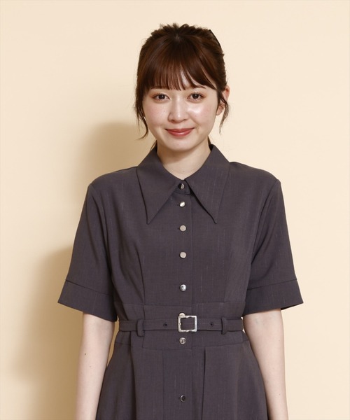 REDYAZEL（レディアゼル） シャツワンピース SMALL チャコールグレー