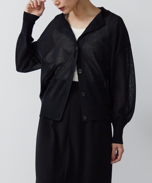 「for/c」 ニットカーディガン M チャコールグレー レディース_画像7