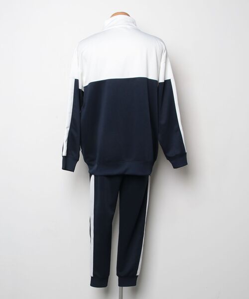 フィラ　レースのセットアップ　ネイビー FILA（フィラ） セットアップ とろみポンチ ジップパーカージョガー
