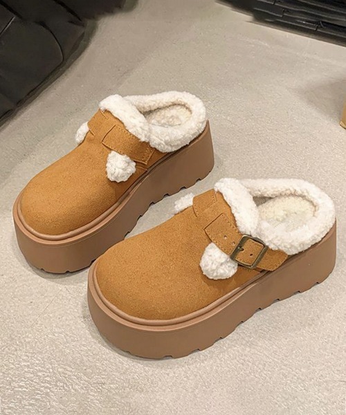 miniministore（ミニミニストア） デッキシューズ モカシン ボア厚底