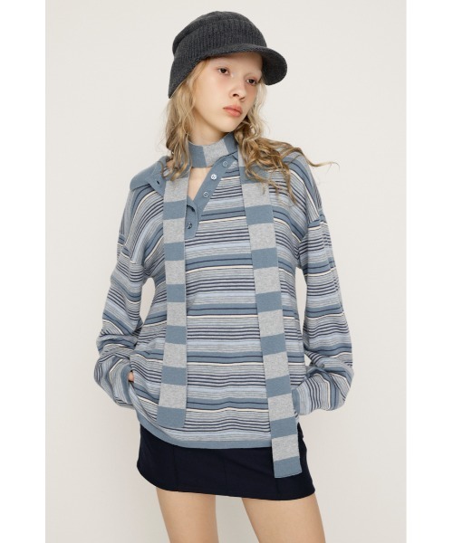 SLY（スライ） ニット セーター HG KNIT ASYMMETRY TOPS ハイゲージ 