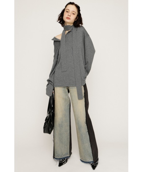 SLY（スライ） ニット セーター HG KNIT ASYMMETRY TOPS ハイゲージ