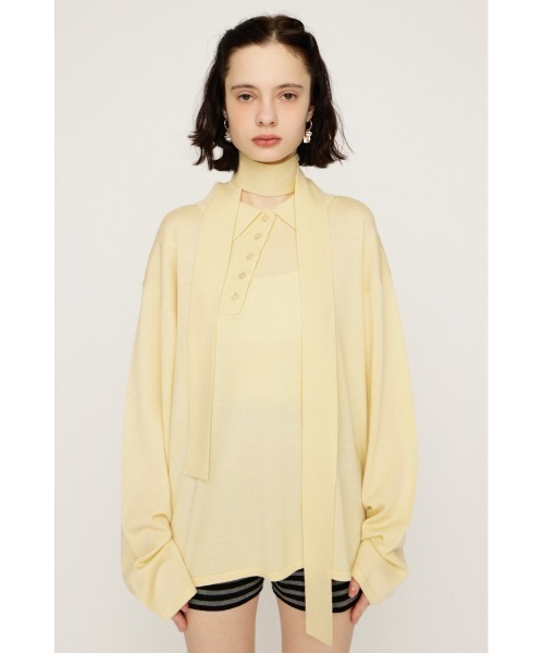 SLY（スライ） ニット セーター HG KNIT ASYMMETRY TOPS ハイゲージ