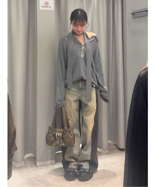 SLY（スライ） ニット セーター HG KNIT ASYMMETRY TOPS ハイゲージ