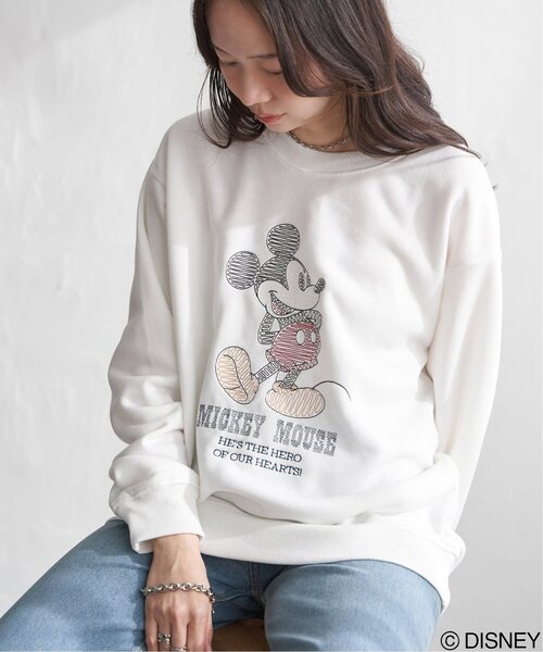 ディズニークルーズ 限定 ミッキーマウス キャラクター 裏起毛 袖太スウェット Disney（ディズニー） トレーナー スウェット 「Disney/ディズニー