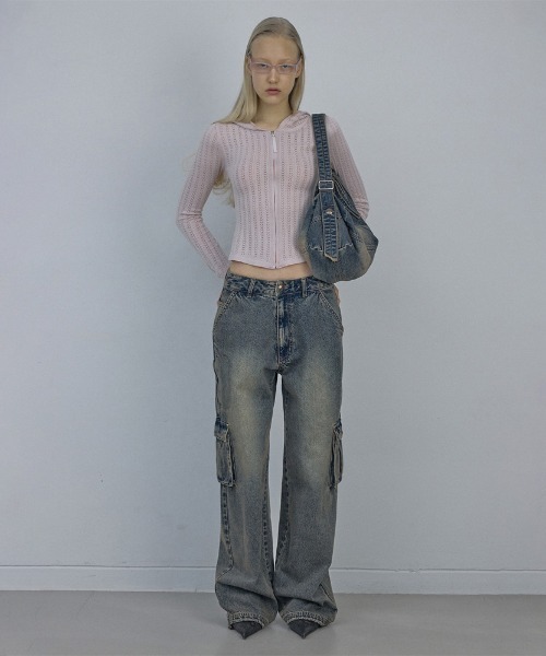 「SCULPTOR」 カーゴパンツ MEDIUM ブラック レディース_画像5