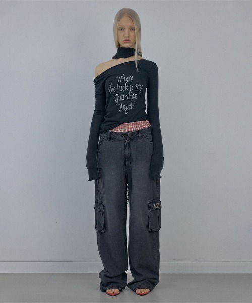 「SCULPTOR」 カーゴパンツ MEDIUM ブラック レディース_画像6