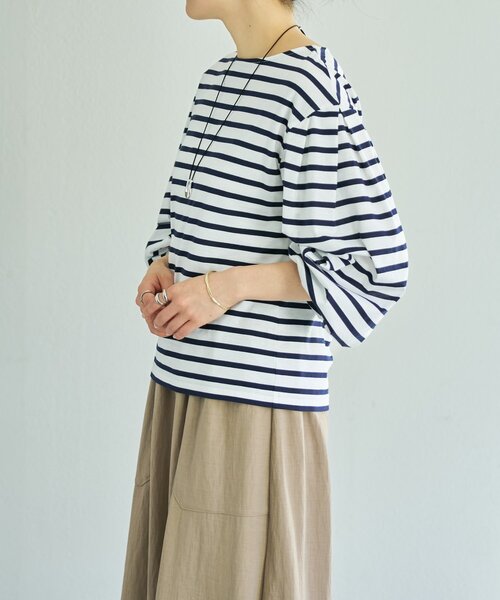 BEARDSLEY（ビアズリー） tシャツ パフスリーブボーダープルオーバー