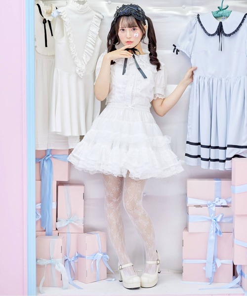 BODYLINE スカート ミニ丈ボリューミーレースパニエ : ZOZOTOWN Yahoo