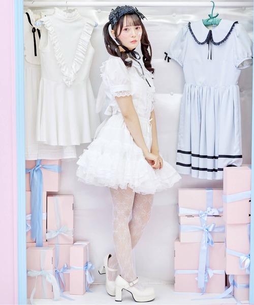 BODYLINE スカート ミニ丈ボリューミーレースパニエ : ZOZOTOWN Yahoo