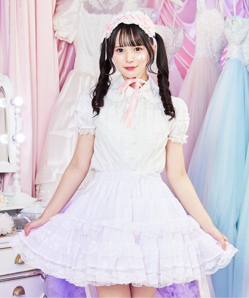 BODYLINE スカート ミニ丈ボリューミーレースパニエ : ZOZOTOWN Yahoo