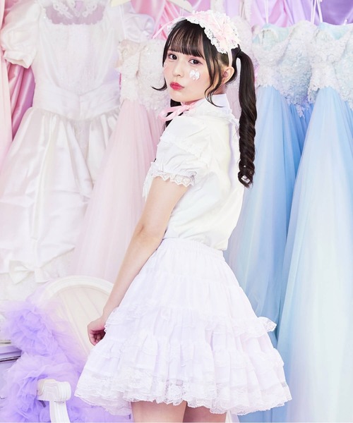 BODYLINE スカート ミニ丈ボリューミーレースパニエ : ZOZOTOWN Yahoo