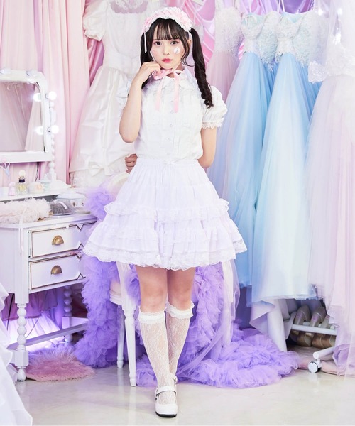 BODYLINE スカート ミニ丈ボリューミーレースパニエ : ZOZOTOWN Yahoo