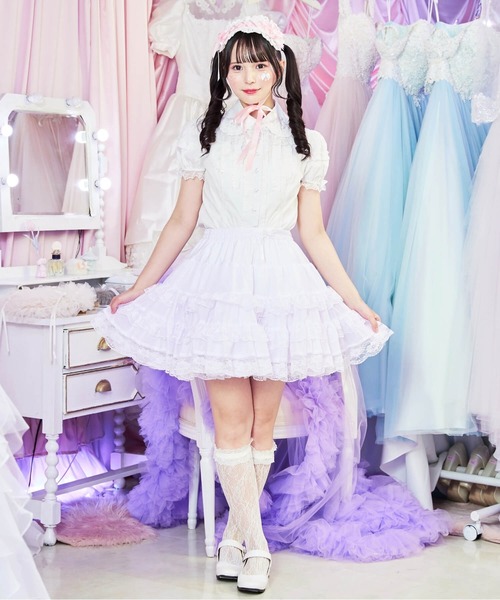 BODYLINE スカート ミニ丈ボリューミーレースパニエ : ZOZOTOWN Yahoo