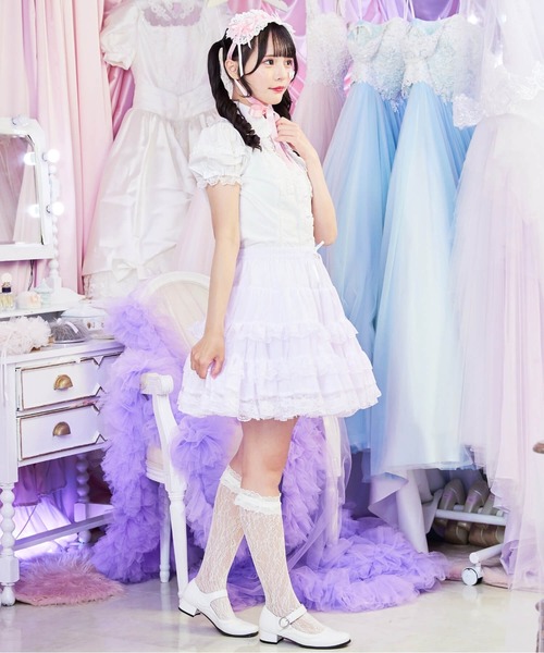 BODYLINE スカート ミニ丈ボリューミーレースパニエ : ZOZOTOWN Yahoo
