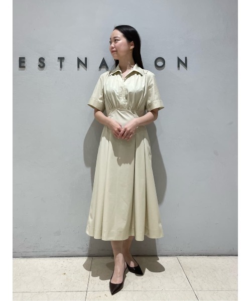 ワンピース ESTNATION / ギャザーシャツ フレアワンピースの画像