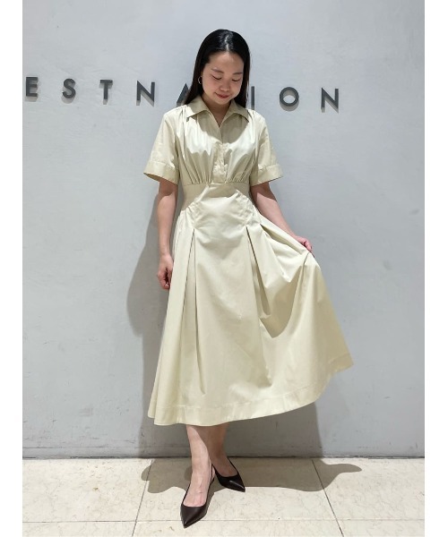 ワンピース ESTNATION / ギャザーシャツ フレアワンピースの画像