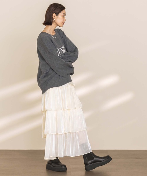 「Gready Brilliant」 「favori」長袖ニット 38 アイボリー レディース_画像3