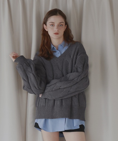 「Mili affinity」 長袖ニット FREE ブラウン レディース_画像2