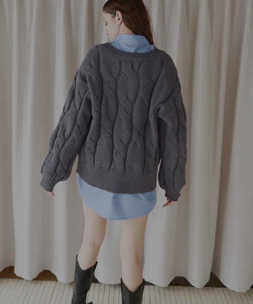 「Mili affinity」 長袖ニット FREE ブラウン レディース_画像3