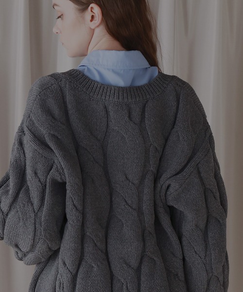 「Mili affinity」 長袖ニット FREE ブラウン レディース_画像9