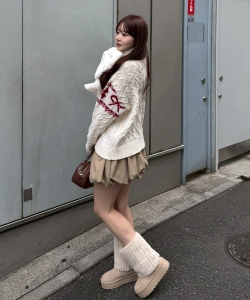「continuer de NICE CLAUP」 長袖ニット FREE アイボリー レディース_画像2