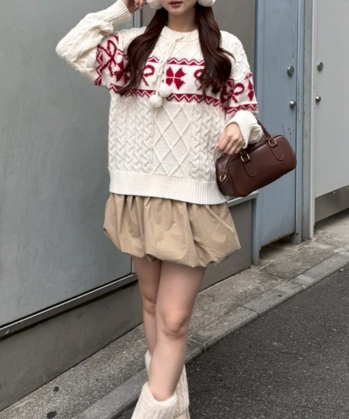 「continuer de NICE CLAUP」 長袖ニット FREE アイボリー レディース_画像5