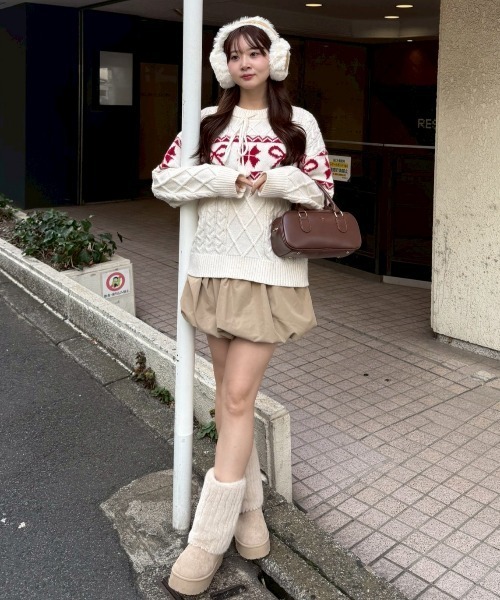 「continuer de NICE CLAUP」 長袖ニット FREE アイボリー レディース_画像9