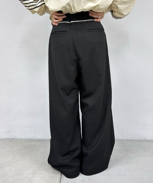 「Six M」 スラックス FREE チャコールグレー レディース_画像3