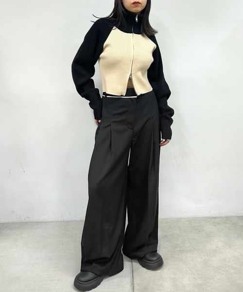 「Six M」 スラックス FREE チャコールグレー レディース_画像5