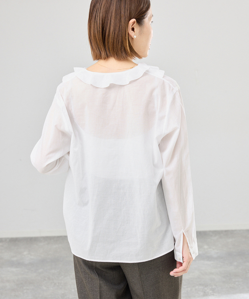 美品☺︎IENA toteme ブラウス IENA（イエナ） ブラウス シャツ レーストリムフリルブラウス
