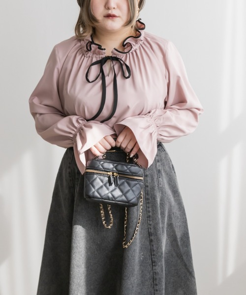 「CLETTE」 長袖ブラウス 4L ピンク レディース_画像4
