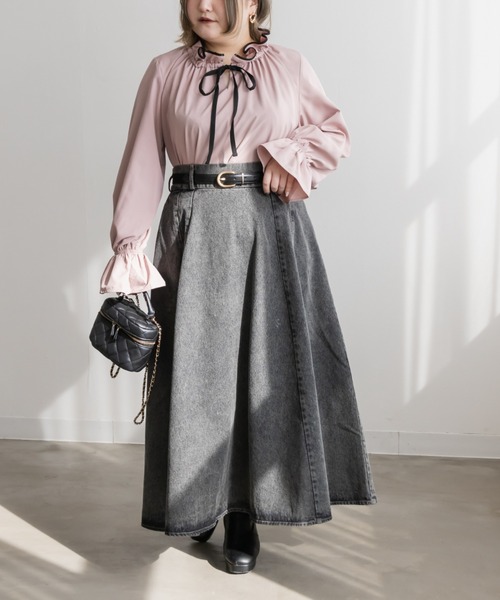 「CLETTE」 長袖ブラウス 4L ピンク レディース_画像6