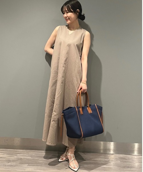 「Mila Owen」 ノースリーブワンピース 1 インディゴブルー レディース_画像5