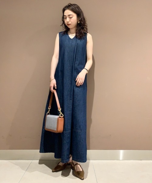 「Mila Owen」 ノースリーブワンピース 1 インディゴブルー レディース_画像7