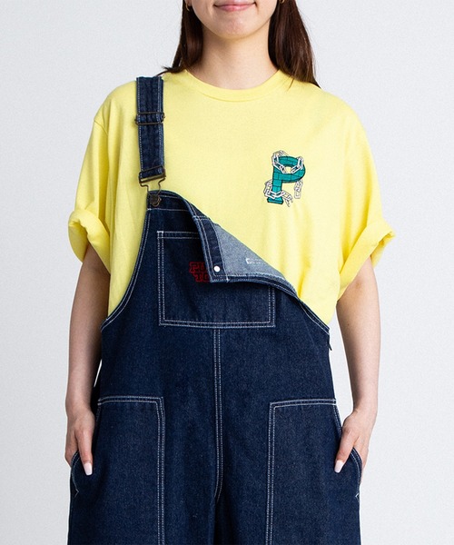 PUNYUS（プニュズ） サロペット オーバーオール ロゴ刺繍デニム