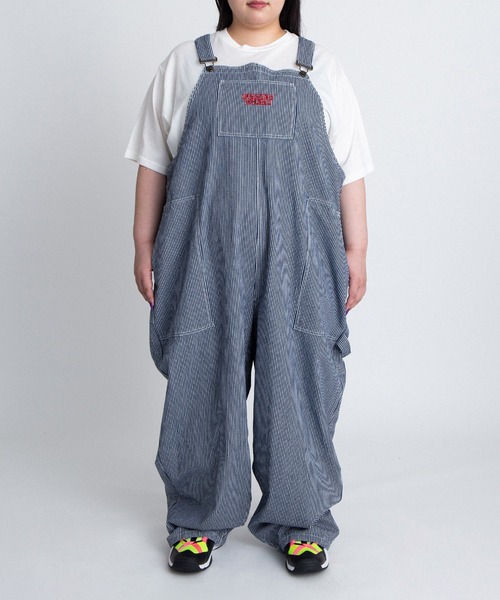 ★美品★超ドデカオーバーオール★ワイドに着こなして見てください★ PUNYUS（プニュズ） サロペット オーバーオール ロゴ刺繍デニム