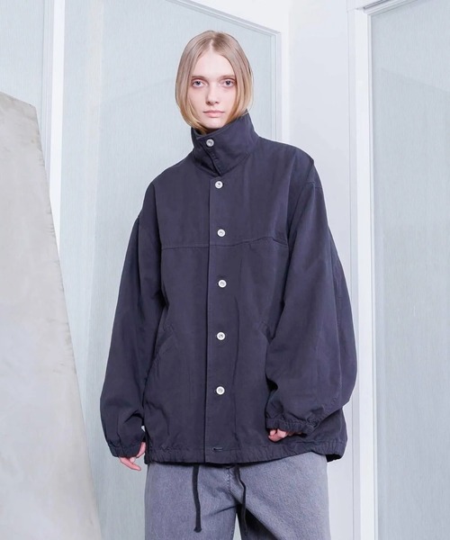 コート ジャケット 「VOAAOV」 WEATHER CLOTH GARMENT DYE Over Coach Jacket メンズ レディースの画像